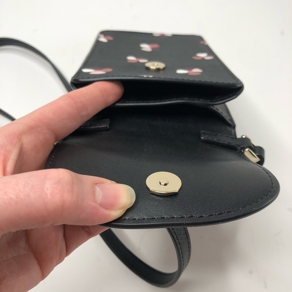 RARE Kate Spade Cameron Dusk Buds Floral Dusty Pink Flap Phone Crossbody Bag - Picture 6 of 16